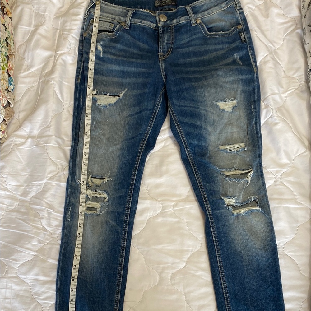 Silver Suki Distressed Blue Jeans